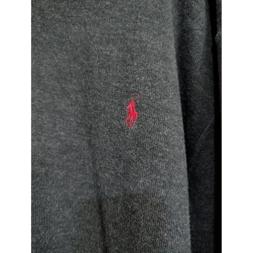 Polo Ralph Lauren‎ Charcoal Quarter Zip Cotton Pullover Men's 2XLT